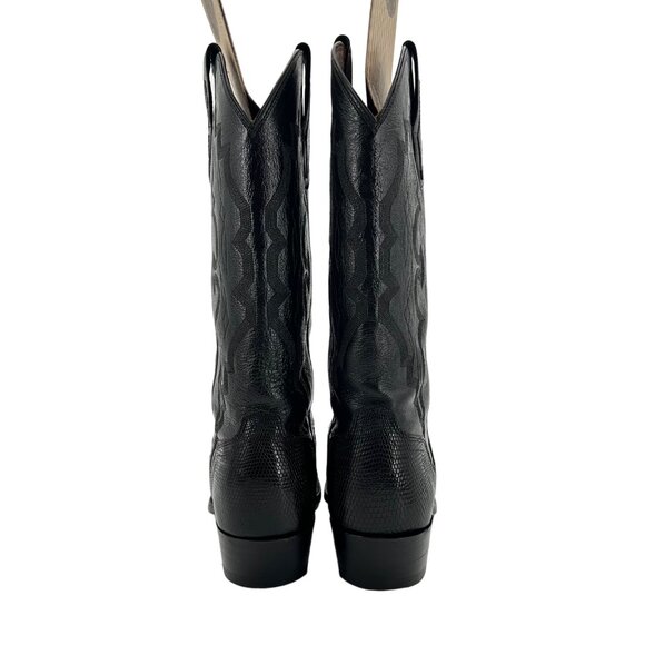Vintage El Dorado Exotic Black Teju Lizard Cowboy Boots Mens size 9 Western 9550 - Picture 12 of 16
